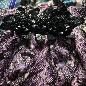 Purple Floral Accent Shoulder Bag